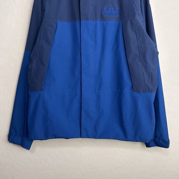 Helly Hansen Jacket Men's XL Blue Windbreaker Full Zip Hooded Logo Outdoor - Picture 4 of 9